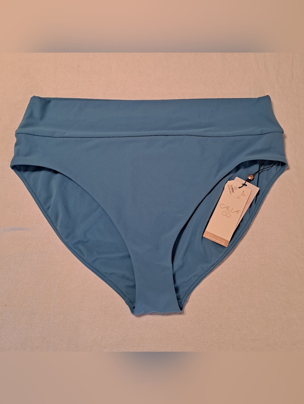 Calia Tranquil Blue high-rise bikini bottoms With wide waistband Size XXL